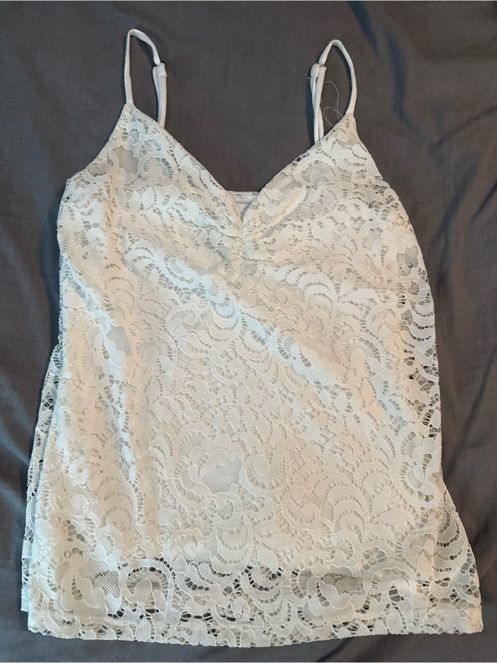 Hollister Cream Lightweight Lace-Trim Camisole